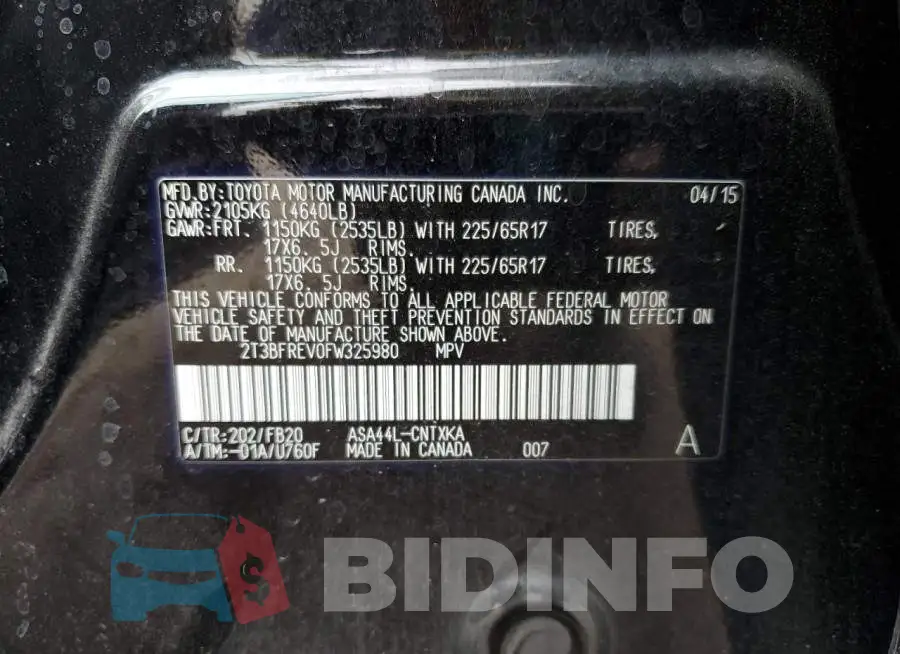 2T3BFREV0FW325980 Photo# 12