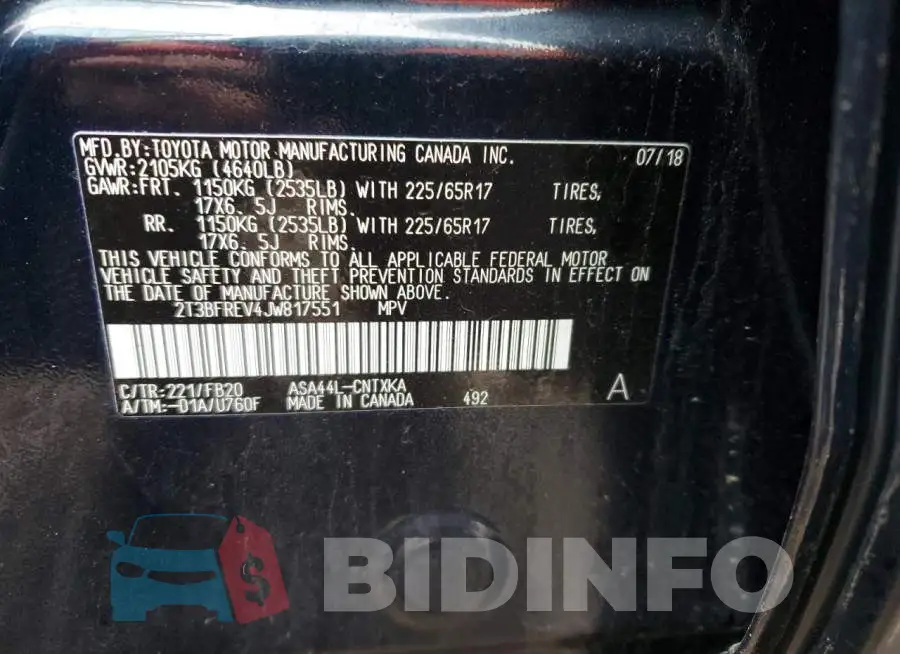 2T3BFREV4JW817551 Photo# 13