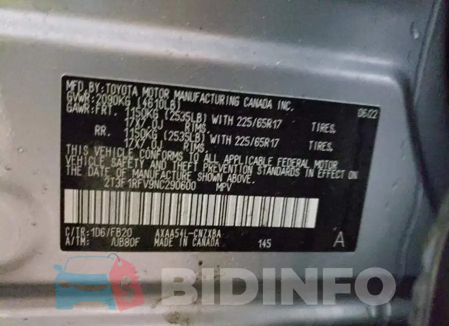 2T3F1RFV9NC290600 Photo# 14