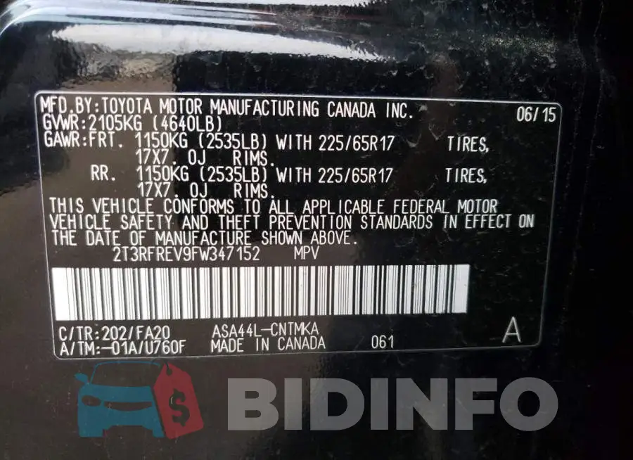 2T3RFREV9FW347152 Photo# 13