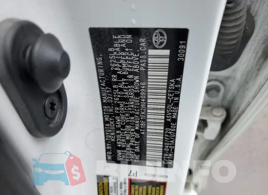 4T1BF1FK2HU409946 Photo# 12