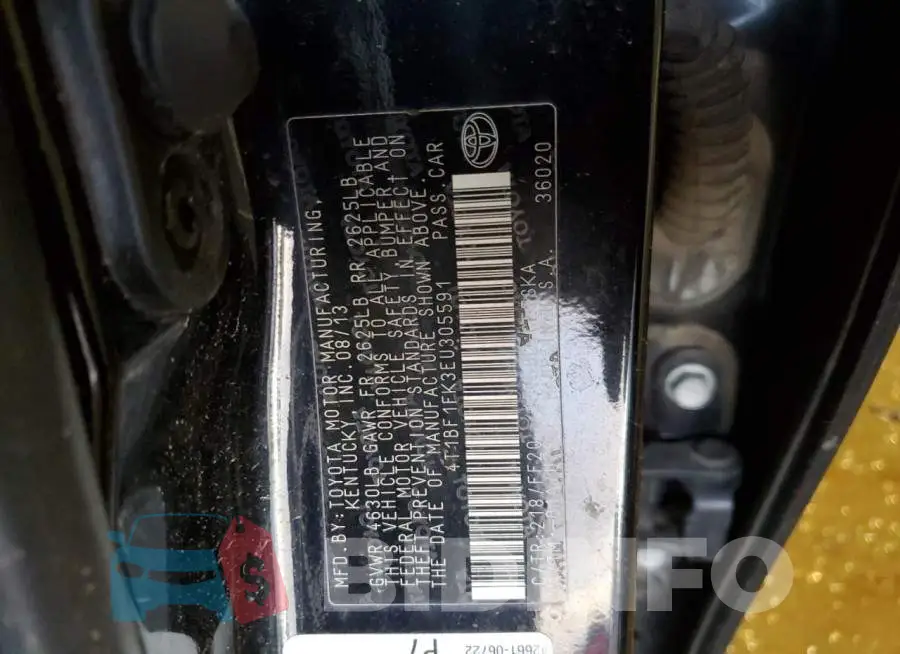 4T1BF1FK3EU305591 Photo# 13
