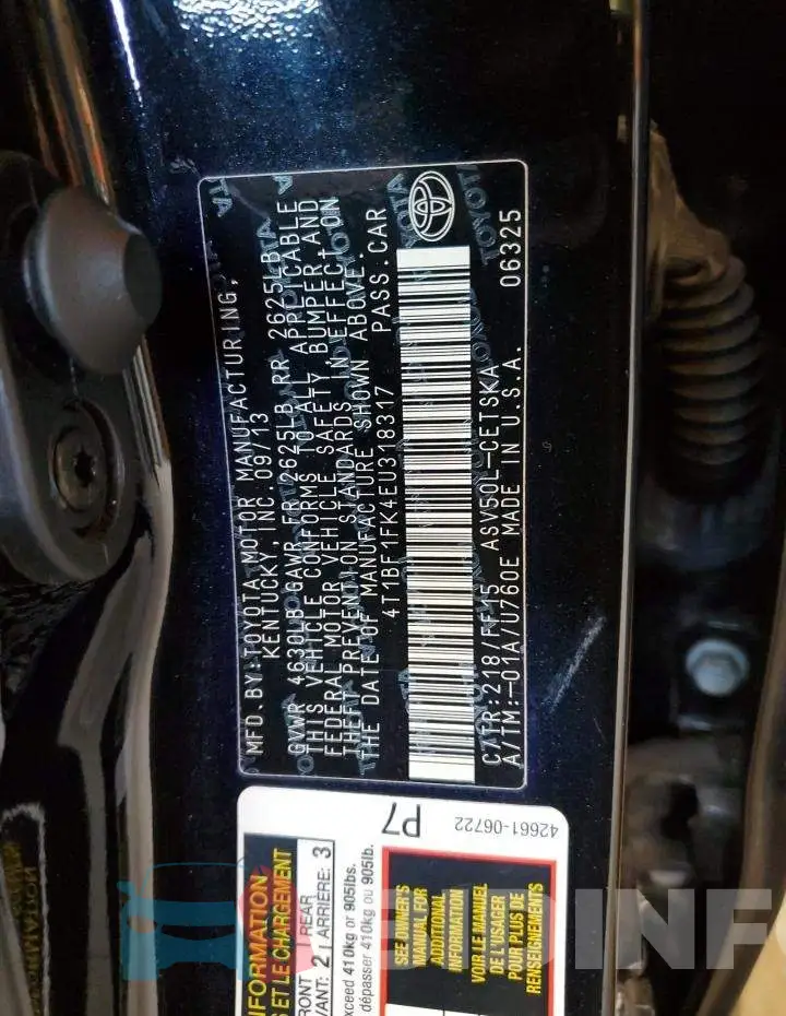 4T1BF1FK4EU318317 Photo# 12