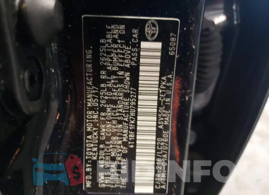 4T1BF1FK7HU795277 Photo# 10