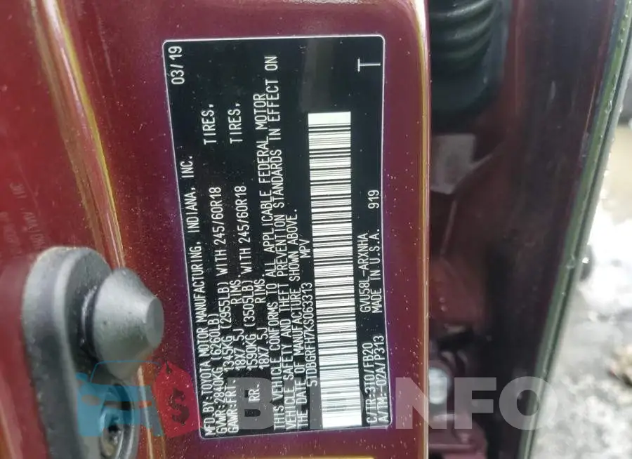 5TDBGRFH7KS063313 Photo# 13