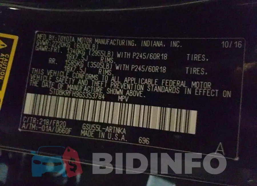 5TDBKRFH9GS353784 Photo# 13