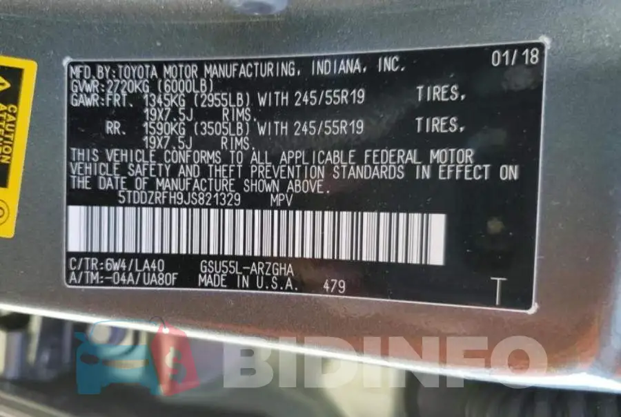 5TDDZRFH9JS821329 Photo# 14