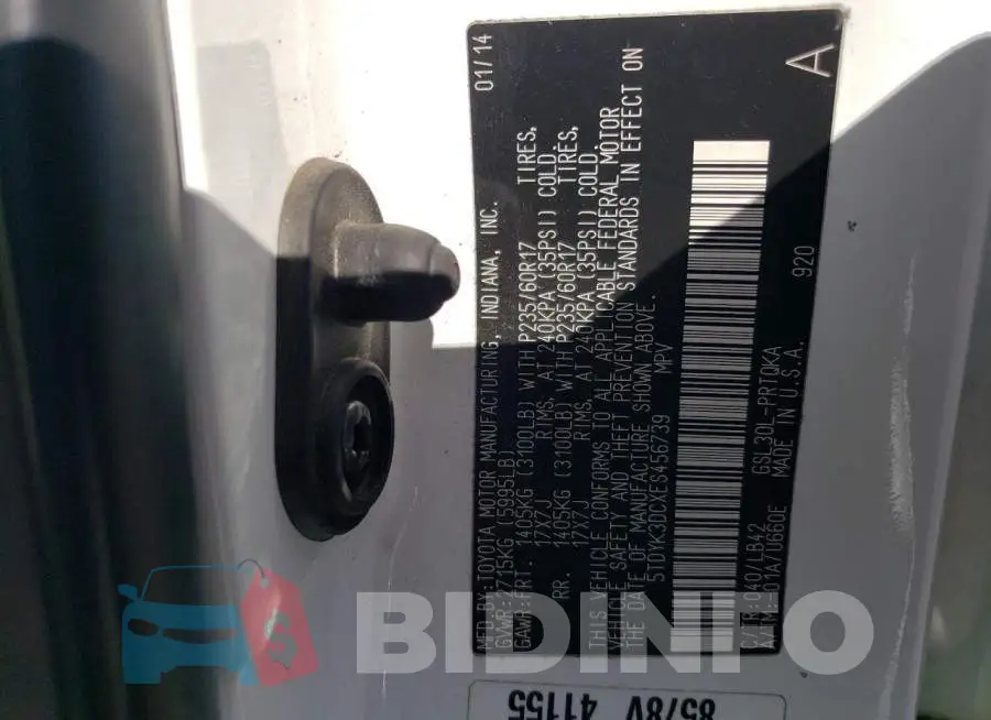 5TDYK3DCXES456739 Photo# 13