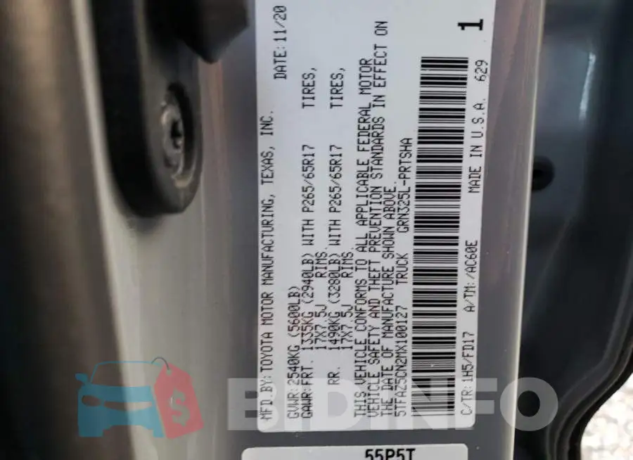 5TFAZ5CN2MX100127 Photo# 12