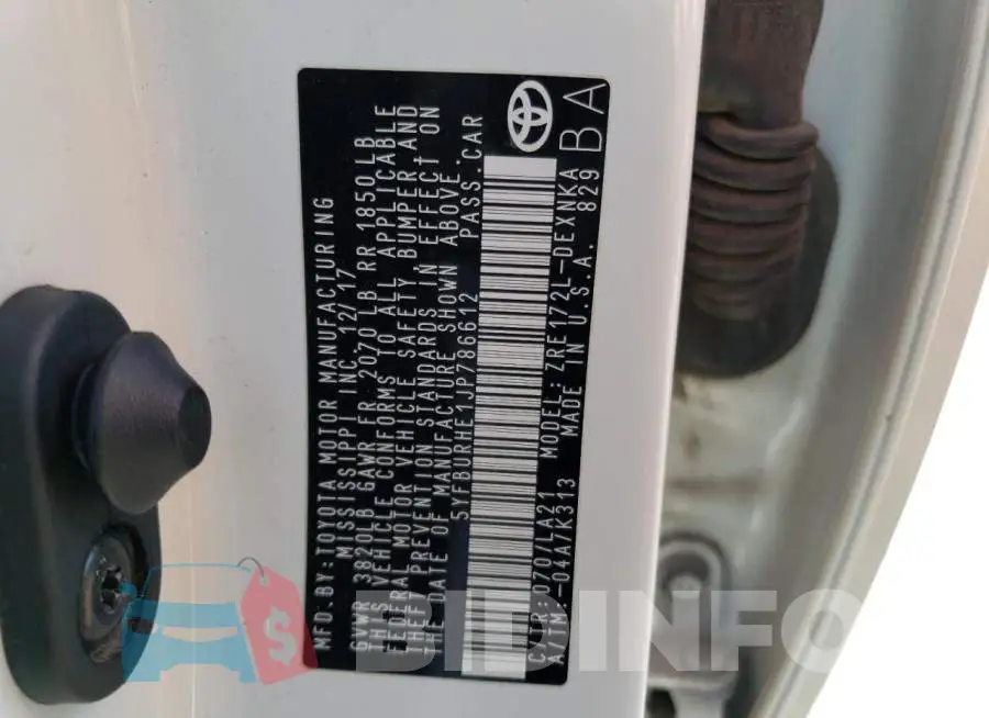 5YFBURHE1JP786612 Photo# 12
