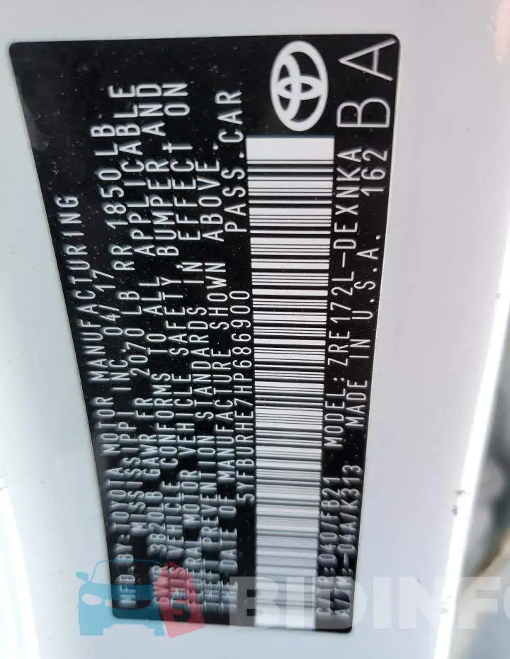 5YFBURHE7HP686900 Photo# 12