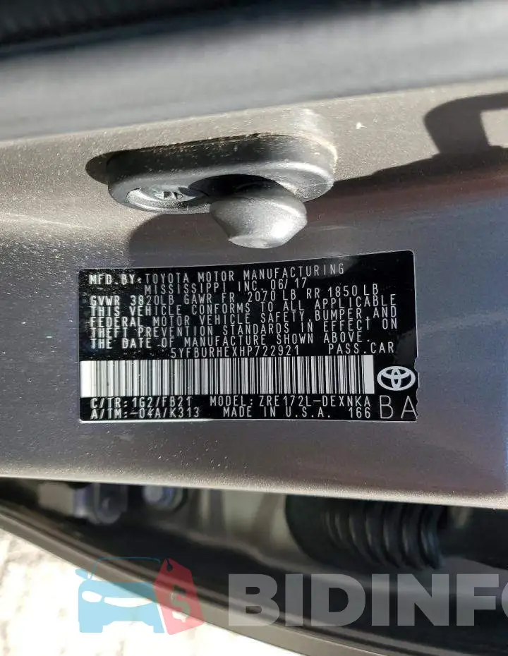 5YFBURHEXHP722921 Photo# 13