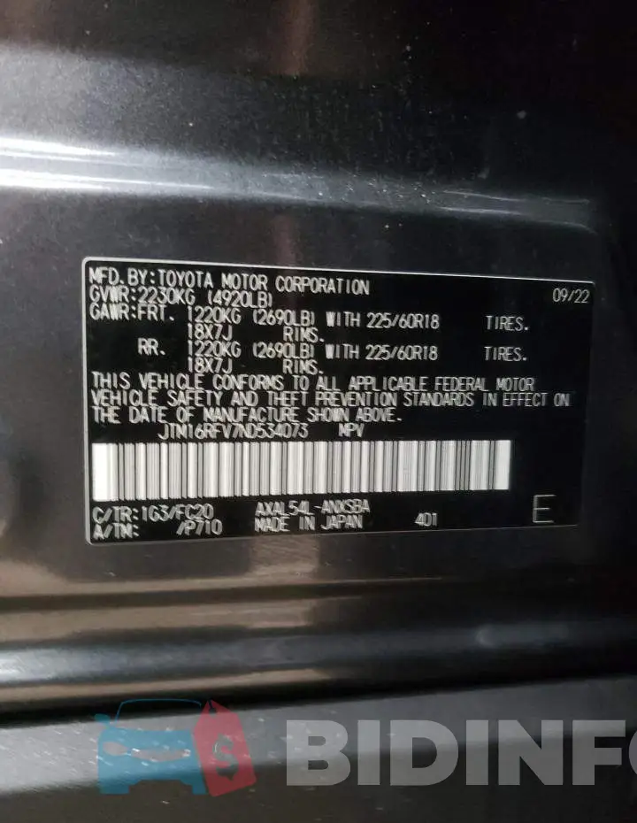 JTM16RFV7ND534073 Photo# 13
