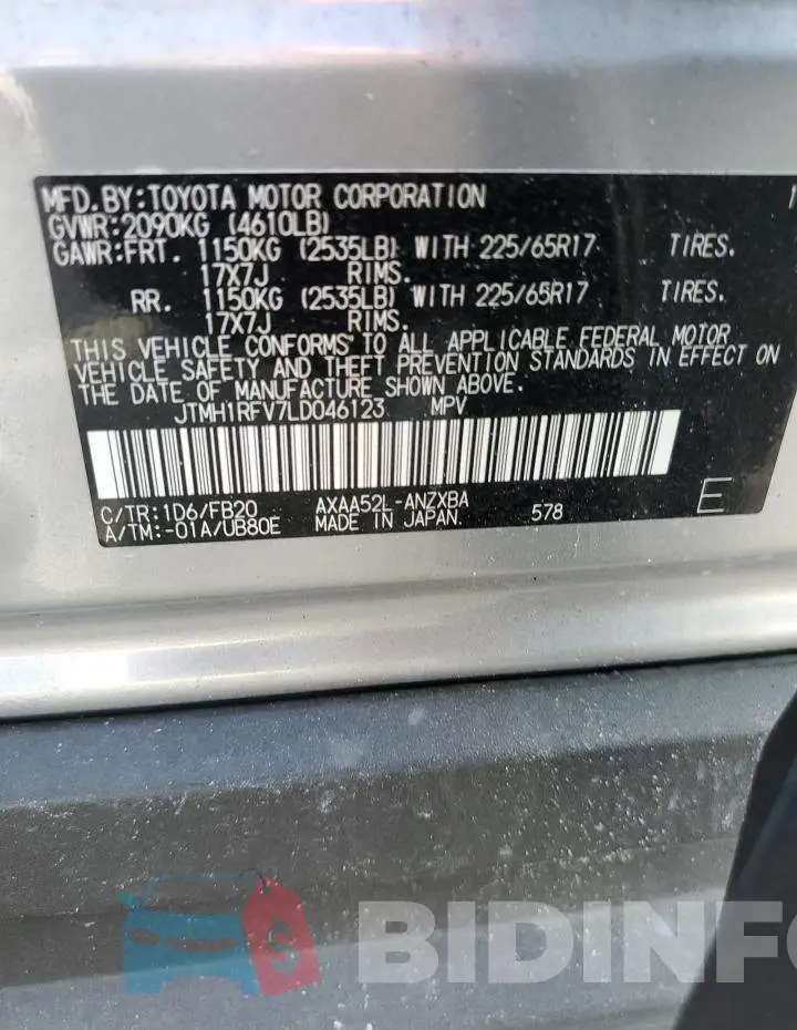 JTMH1RFV7LD046123 Photo# 13