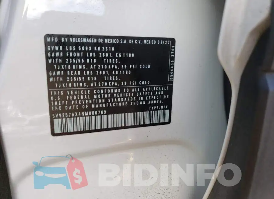 3VV2B7AX4NM080769 Photo# 12