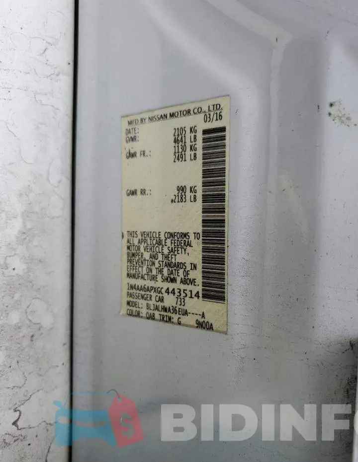 1N4AA6APXGC443514 Photo# 13