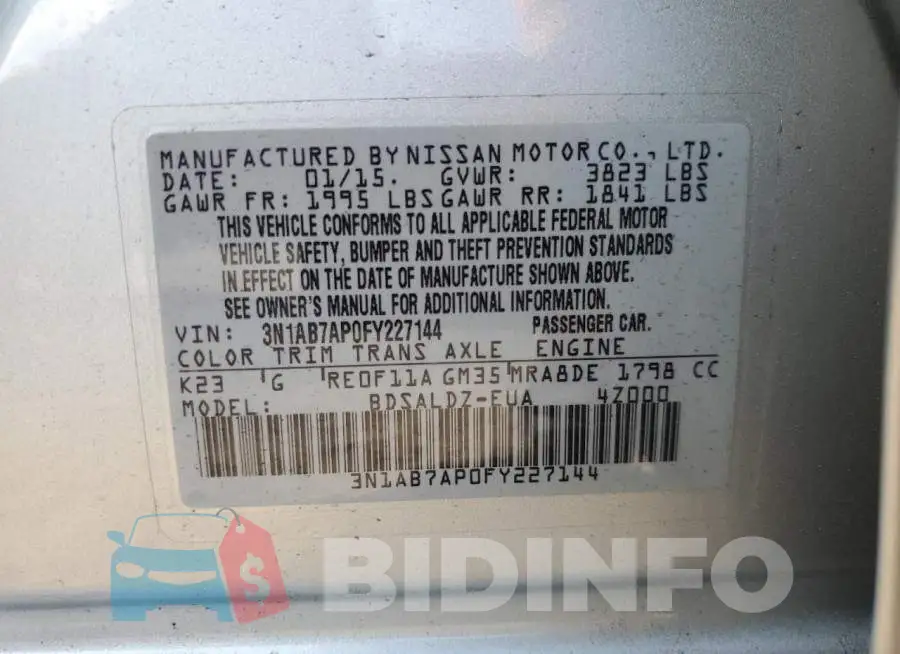 3N1AB7AP0FY227144 Photo# 13