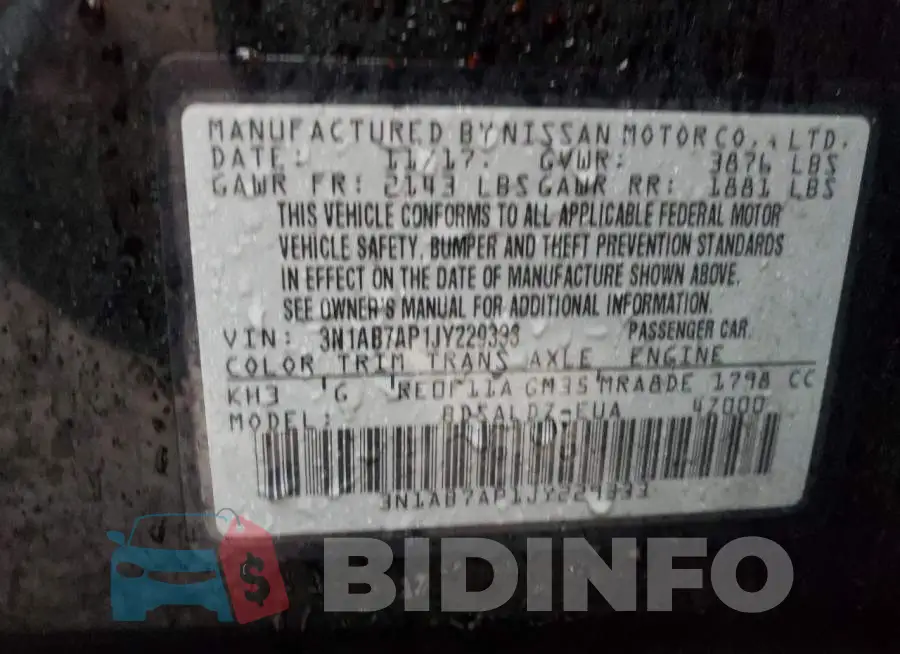 3N1AB7AP1JY229333 Photo# 12