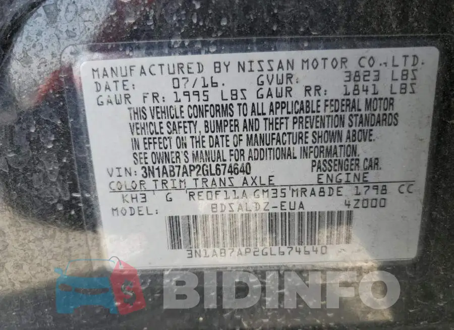 3N1AB7AP2GL674640 Photo# 12