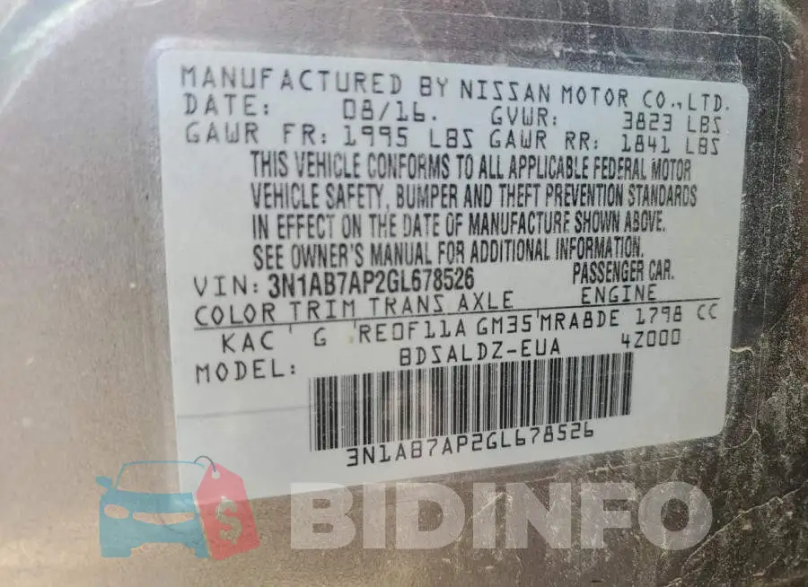 3N1AB7AP2GL678526 Photo# 12