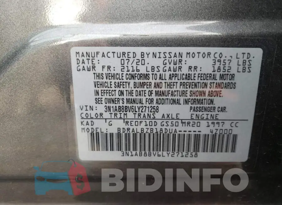 3N1AB8BV6LY271258 Photo# 12