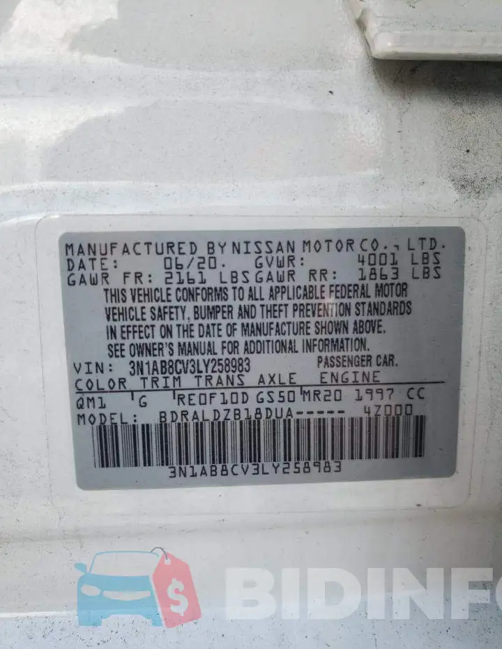 3N1AB8CV3LY258983 Photo# 13