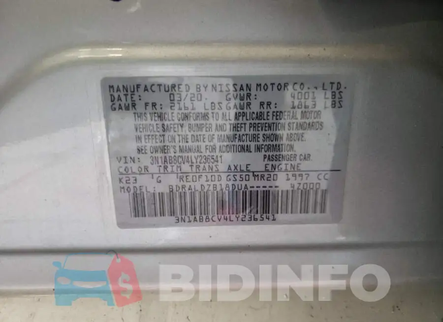 3N1AB8CV4LY236541 Photo# 12