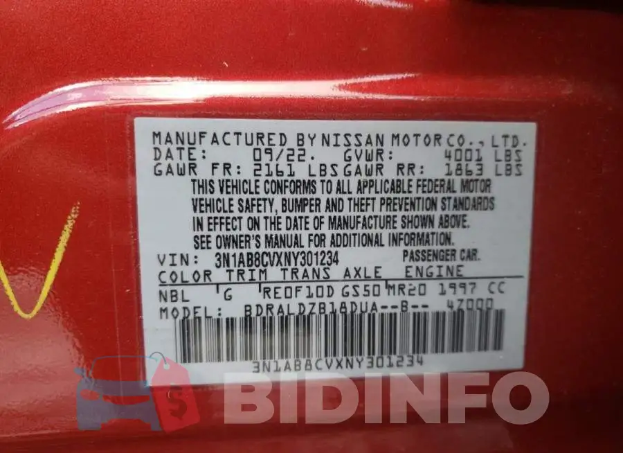 3N1AB8CVXNY301234 Photo# 12