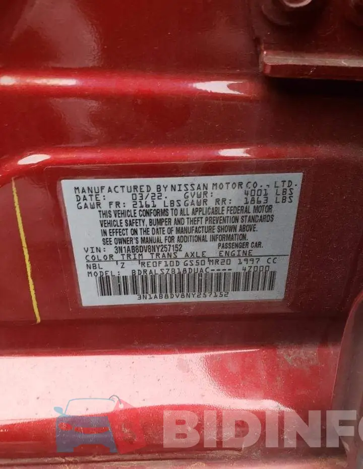 3N1AB8DV8NY257152 Photo# 12