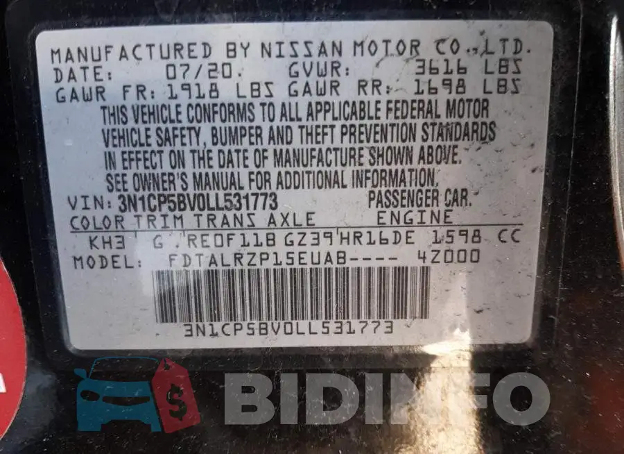 3N1CP5BV0LL531773 Photo# 13