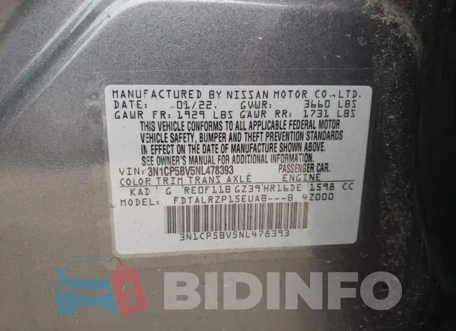 3N1CP5BV5NL478393 Photo# 13