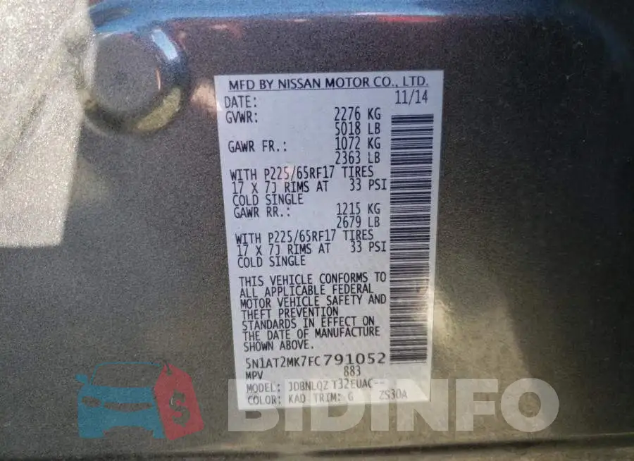 5N1AT2MK7FC791052 Photo# 13