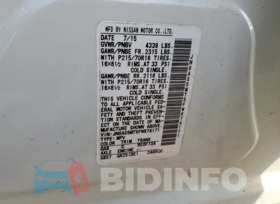 JN8AS5MT5FW674171 Photo# 14