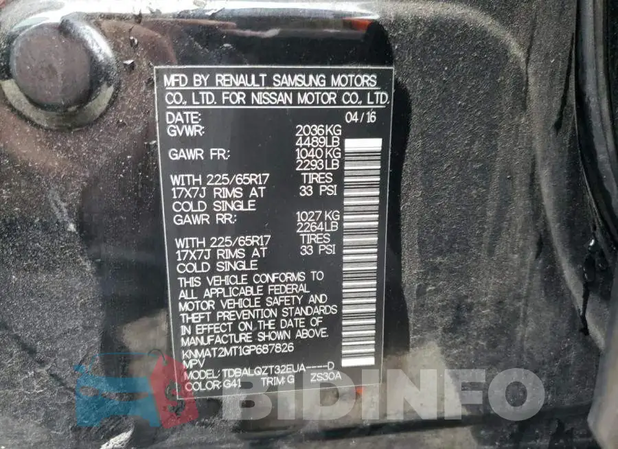 KNMAT2MT1GP687826 Photo# 14