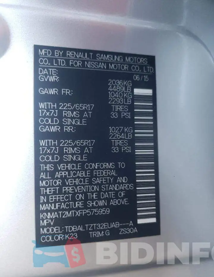 KNMAT2MTXFP575959 Photo# 12