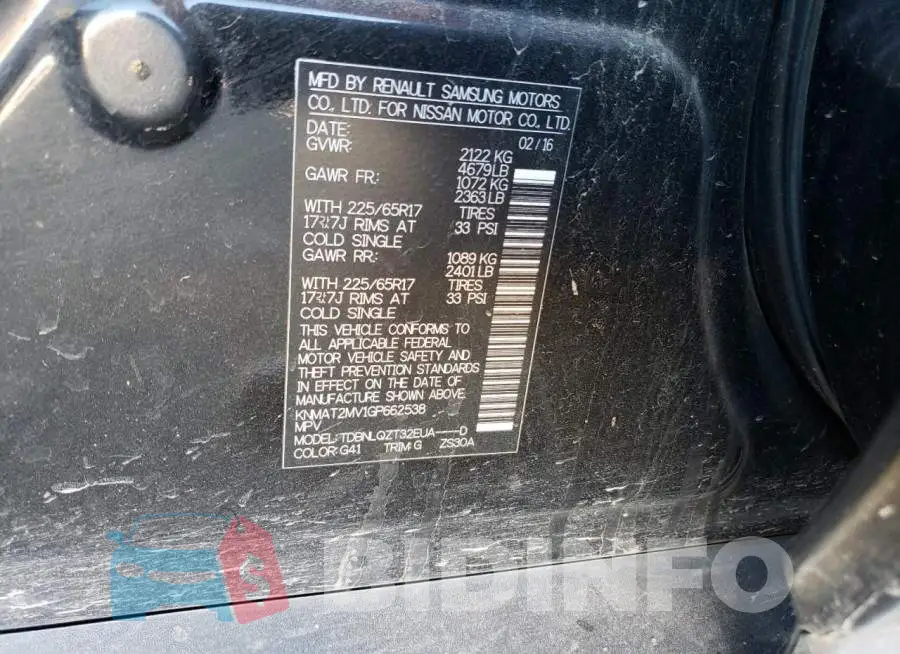 KNMAT2MV1GP662538 Photo# 13