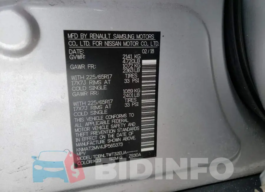 KNMAT2MV4JP565373 Photo# 12