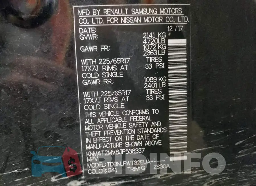 KNMAT2MV8JP538337 Photo# 12