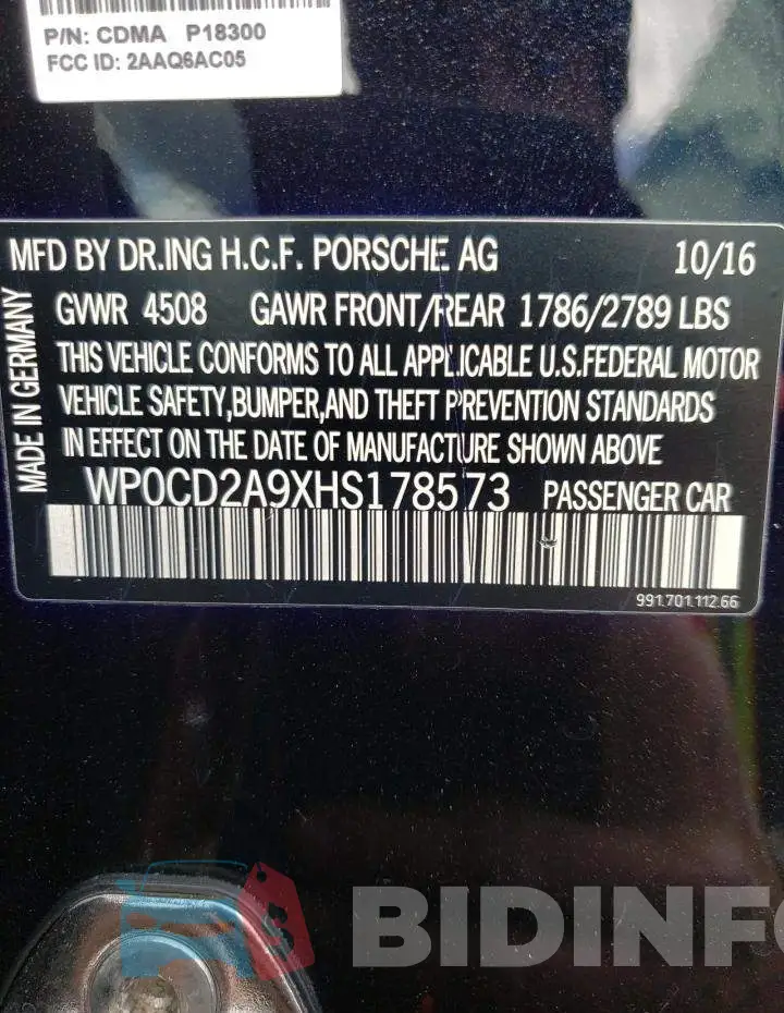 WP0CD2A9XHS178573 Photo# 12