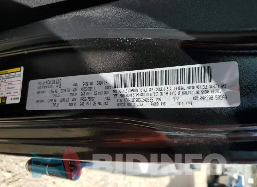1C4HJWDG8GL242599 Photo# 12