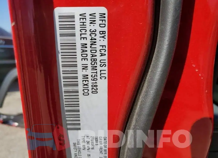 3C4NJDAB5MT591820 Photo# 13