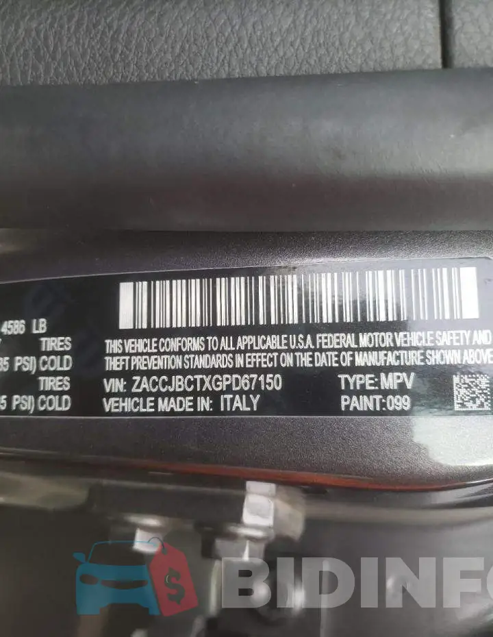 ZACCJBCTXGPD67150 Photo# 14