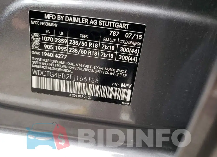 WDCTG4EB2FJ166186 Photo# 13