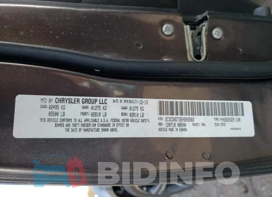 2C3CDXDT3EH203583 Photo# 12