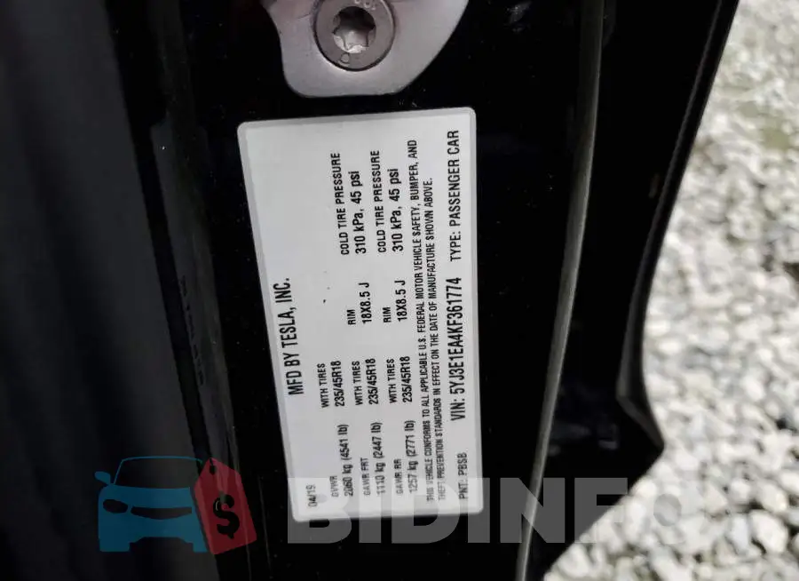 5YJ3E1EA4KF361774 Photo# 12