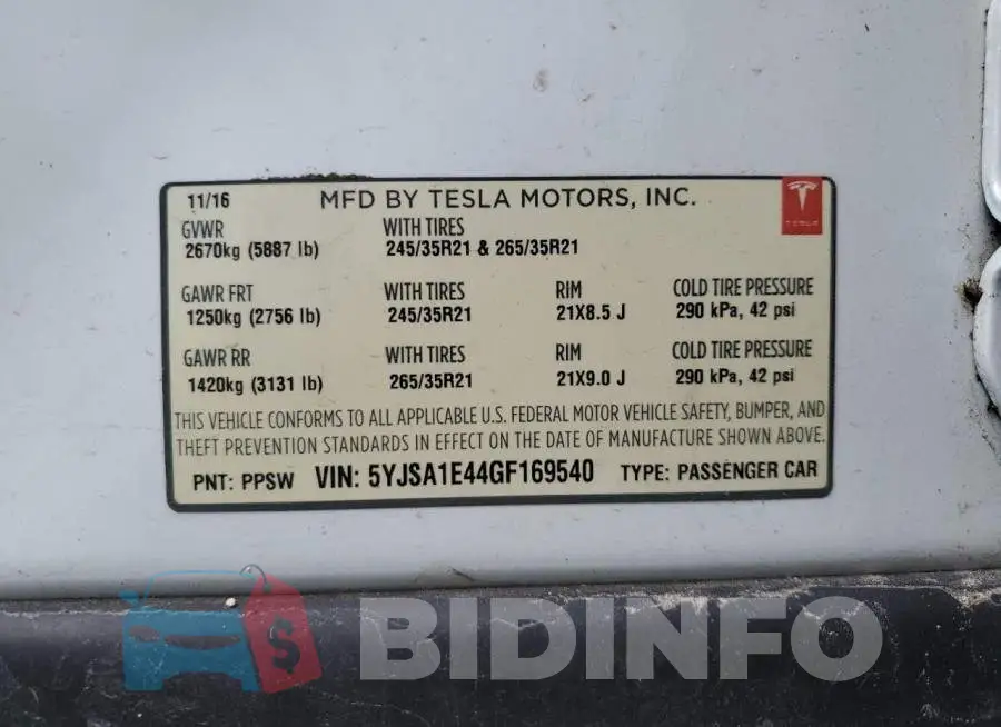 5YJSA1E44GF169540 Photo# 12
