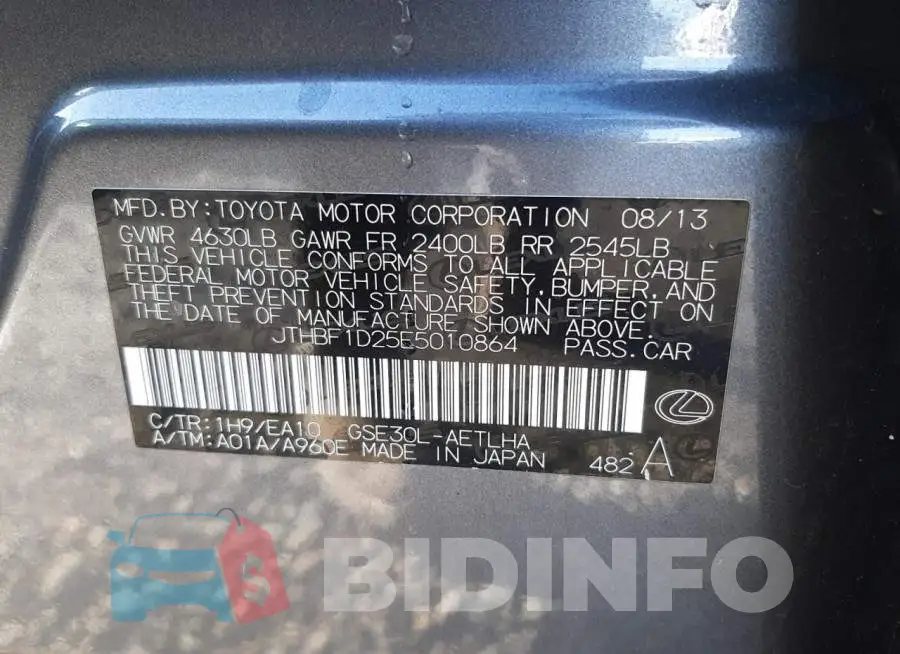JTHBF1D25E5010864 Photo# 12