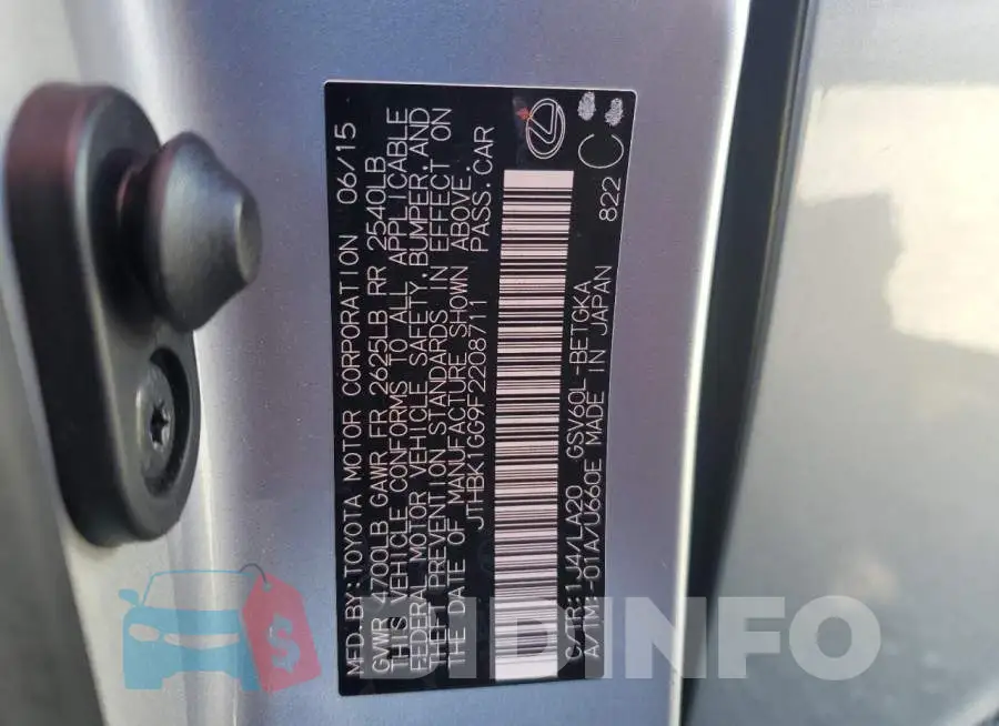 JTHBK1GG9F2208711 Photo# 12