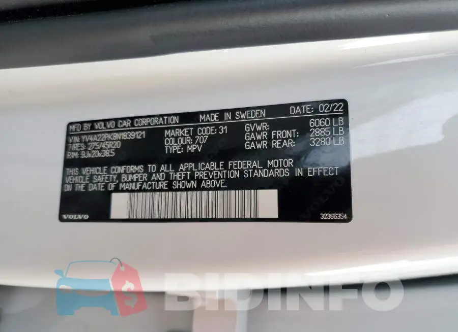 YV4A22PK8N1839121 Photo# 13