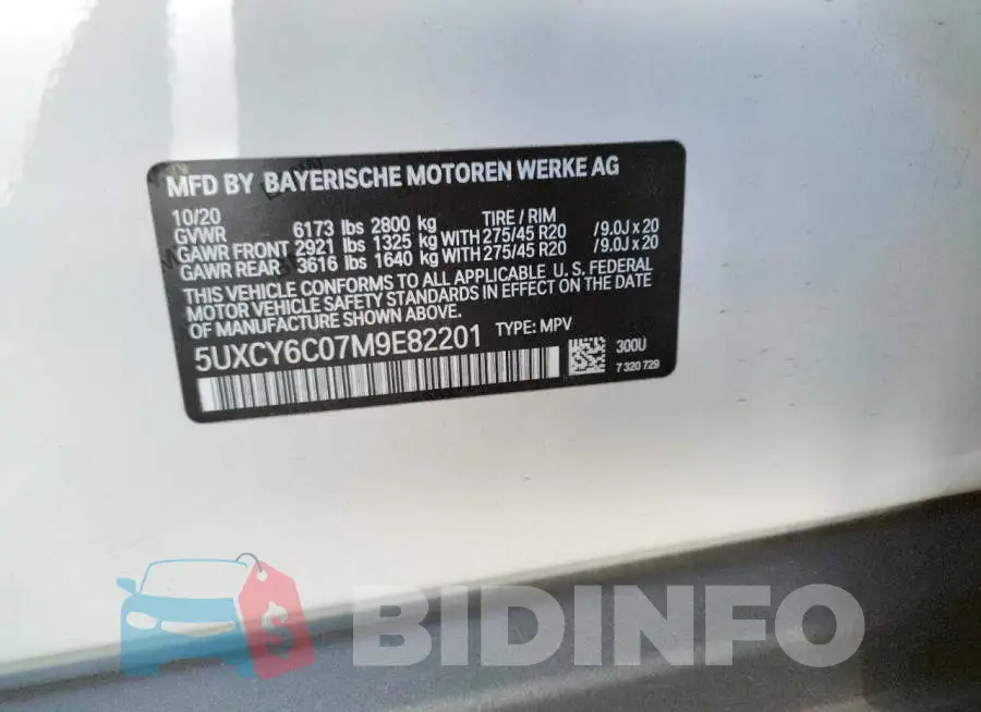 5UXCY6C07M9E82201 Photo# 14